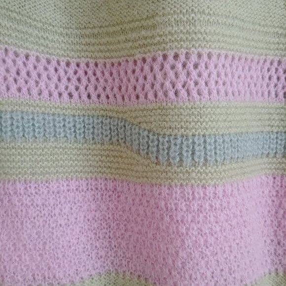 Native Youth wool blend knit sweater vest green purple blue waves Small - Picture 7 of 16